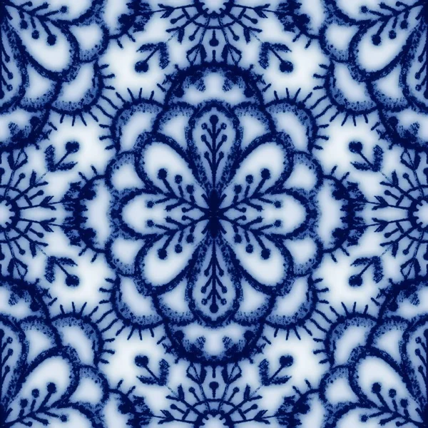 Бесшовная классическая бело-голубая керамика — стоковое фото