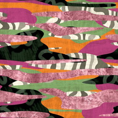 Kamuflaj şekillerindeki kusursuz kolaj canlı montaj