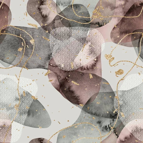 Бесшовные минималистские абстрактные краски и золотые пятна — стоковое фото