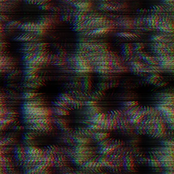 シームレスなテクノグリッチ｜トロピカルRGBコンピューターのノイズ — ストック写真
