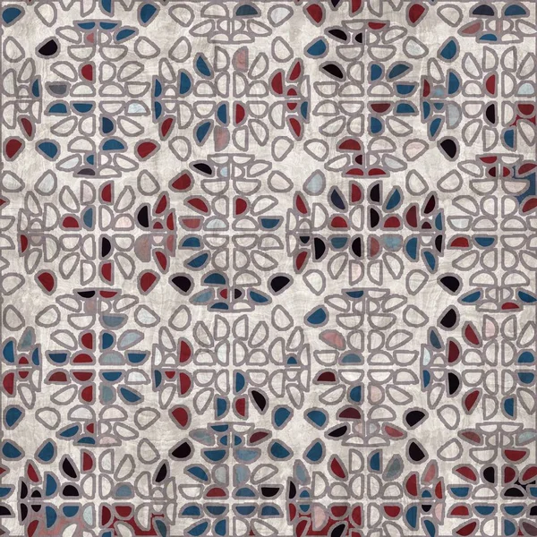 Kusursuz kırmızı beyaz ve mavi desenli retro desen