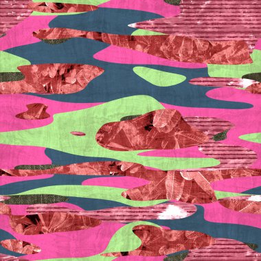 Kamuflaj şekillerindeki kusursuz kolaj canlı montaj