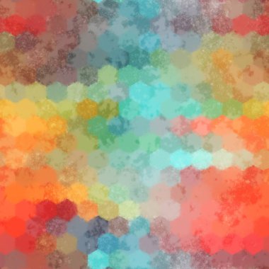 Kusursuz altıgen coğrafi ızgara renkli grungy deseni