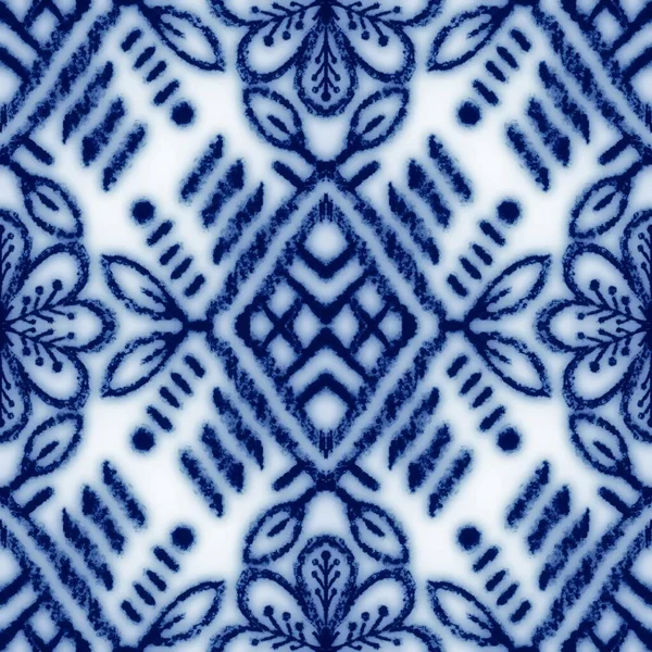 Sömlös klassisk blå och vit keramik design — Stockfoto