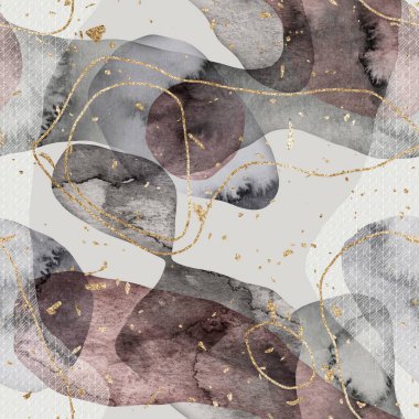 Kusursuz minimalist soyut boya ve altın damlalar.