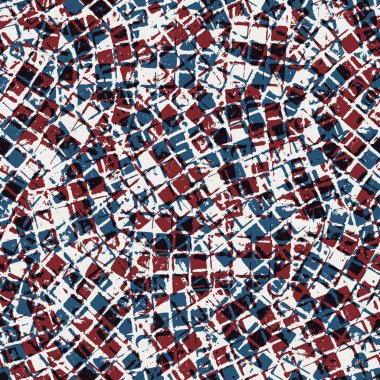 Kırmızı mavi siyah beyaz, kusursuz jeo deseni.