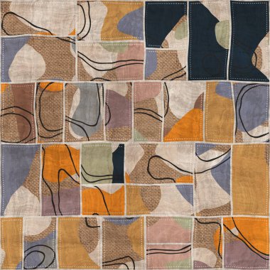 Kusursuz yama işçiliği karışık yorgan deseni baskısı