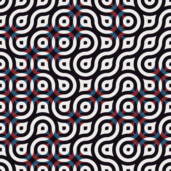Naadloos geo patroon in rood blauw zwart wit — Stockfoto