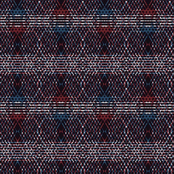 Geo pattern senza cuciture in rosso blu nero bianco — Foto Stock