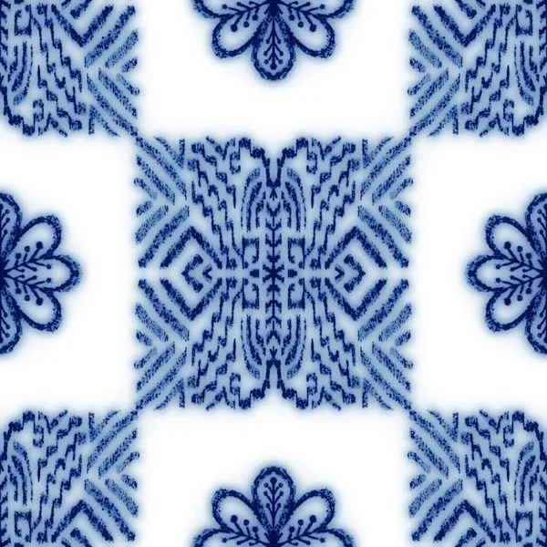 Naadloze klassieke blauwe en witte keramische ontwerp — Stockfoto