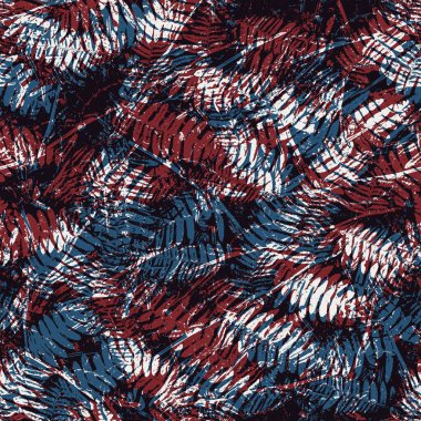 Kırmızı mavi siyah beyaz, kusursuz tropikal desen