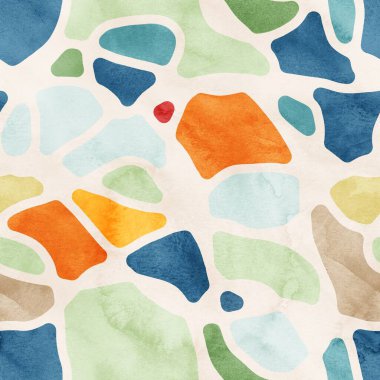 Seamless paint blobs between lines naive design clipart