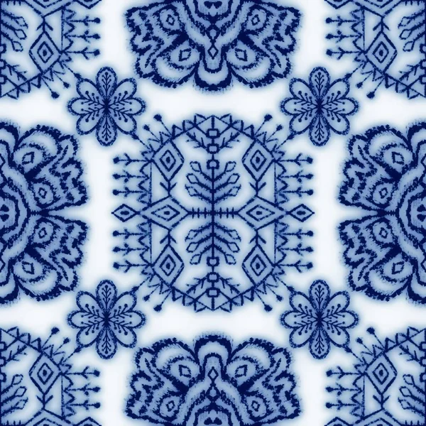 Naadloze klassieke blauwe en witte keramische ontwerp — Stockfoto