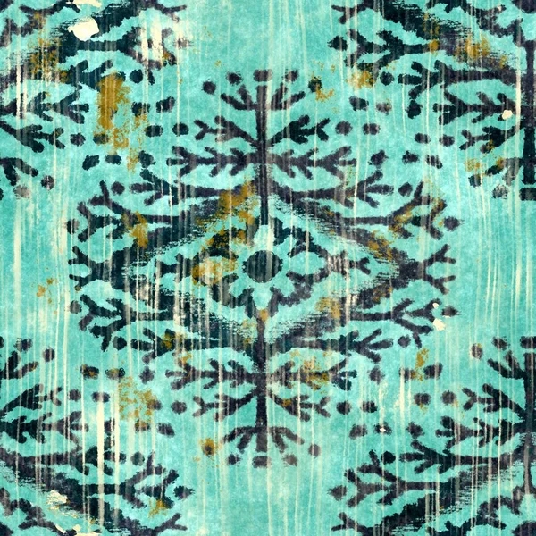 Seamless grungy tribal ethnic rug motif pattern.