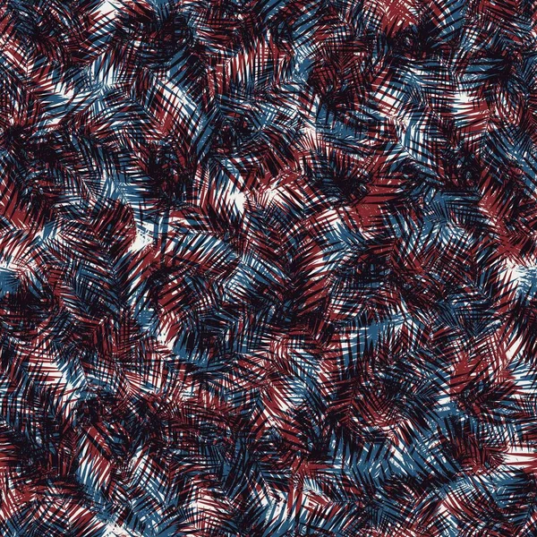 Nahtloses tropisches Muster in rot blau schwarz weiß — Stockfoto