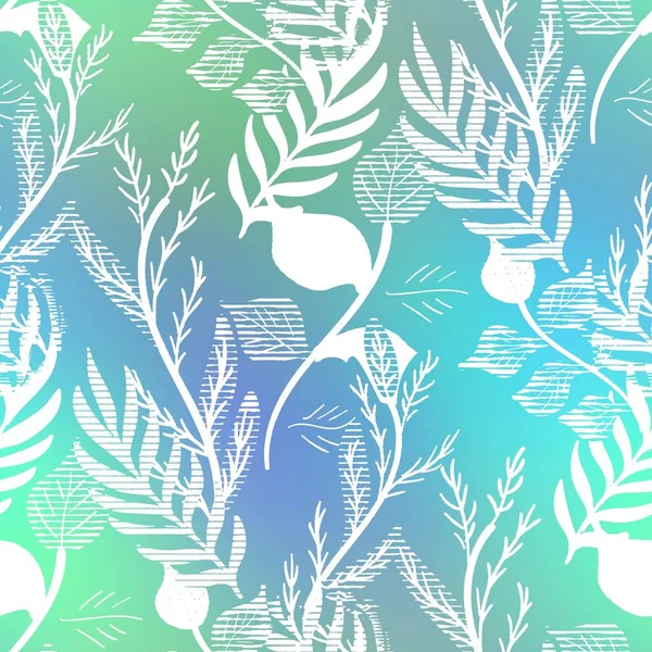 Nahtloser Satin weiche Pastellfarbe Blätter Muster — Stockfoto