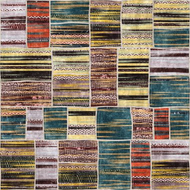 Kusursuz yama işçiliği karışık yorgan deseni baskısı