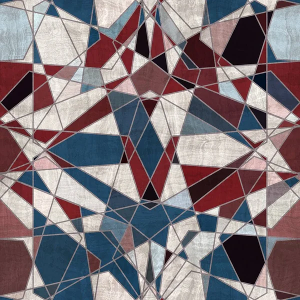 Bezešvé zdobené staré geometrické dlaždice vzor motiv — Stock fotografie