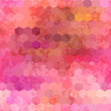 Kusursuz altıgen coğrafi ızgara renkli grungy deseni