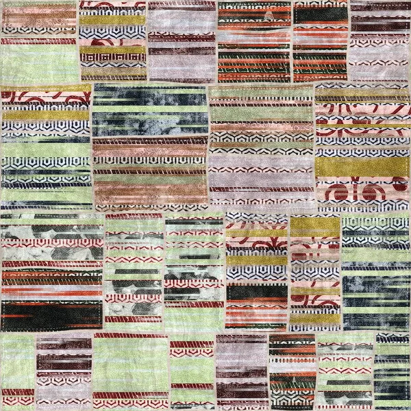 Seamless patchwork collage mix quilt pattern print