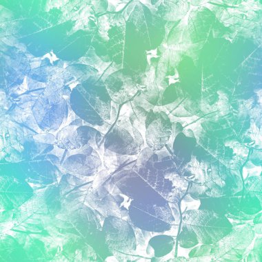 Kusursuz saten yumuşak pastel renk yaprakları deseni