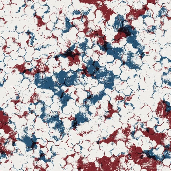 Patrón abstracto sin costuras en rojo azul negro blanco — Foto de Stock