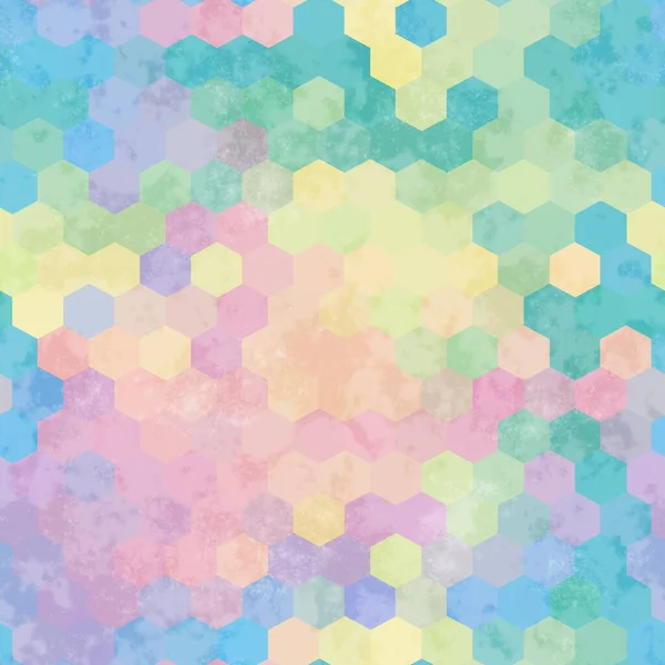 Безшовна шестикутна геосітка барвистий гранжевий візерунок — стокове фото