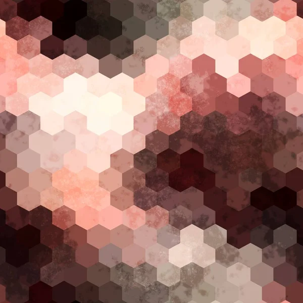 Seamless hexagon geo grid colorful grungy pattern