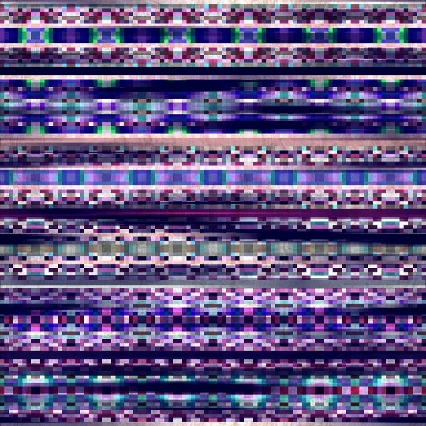 无缝线Kilim Rug square Pixel模式印刷 — 图库照片