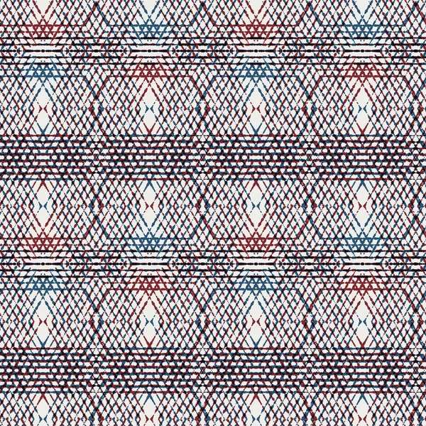 Безшовний гео-візерунок в червоно-синьому чорно-білому — стокове фото