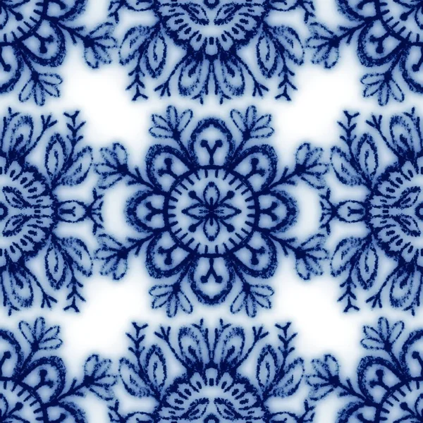Sömlös klassisk blå och vit keramik design — Stockfoto
