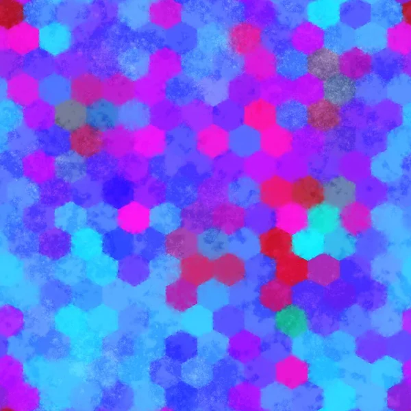 Sömlös hexagon geo rutnät färgglada grungy mönster — Stockfoto
