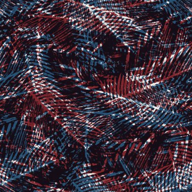 Kırmızı mavi siyah beyaz, kusursuz tropikal desen