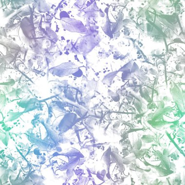 Kusursuz saten yumuşak pastel renk yaprakları deseni