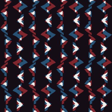 Kırmızı mavi siyah beyaz, kusursuz jeo deseni.
