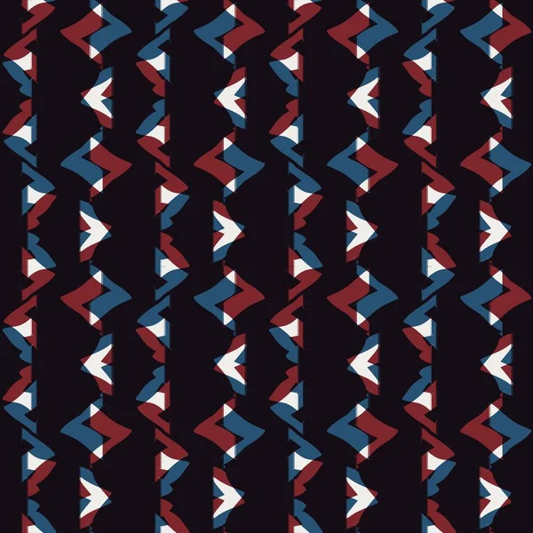 Kırmızı mavi siyah beyaz, kusursuz jeo deseni.