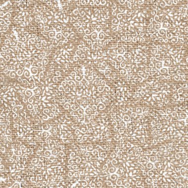 Beyaz boya desenli kusursuz çuval bezi.