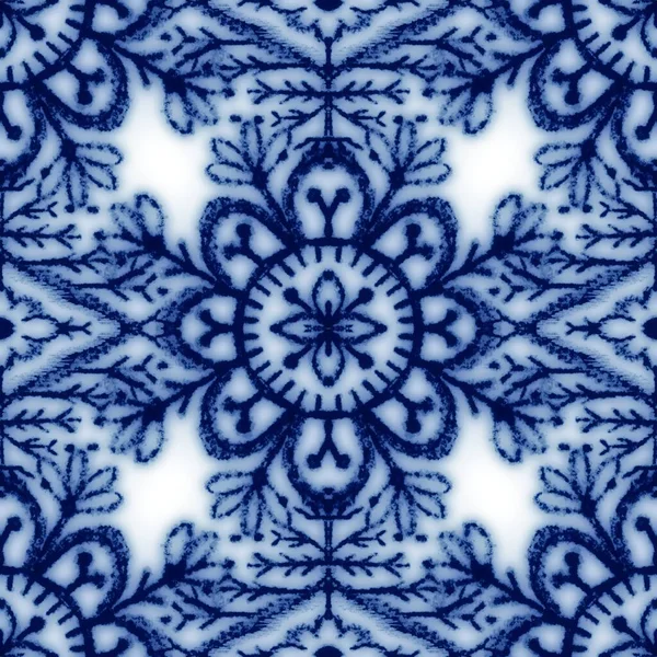 Безшовний класичний синьо-білий керамічний дизайн — стокове фото