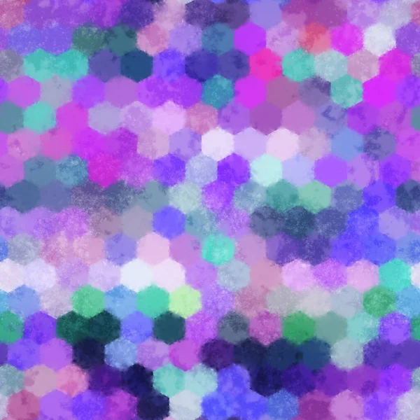 Naadloze zeshoek geo grid kleurrijke grungy patroon — Stockfoto