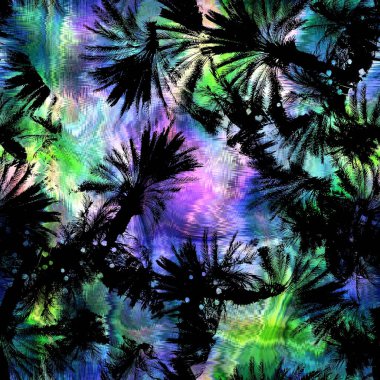 Tropikal kaplamalı kusursuz soyut renk damlaları