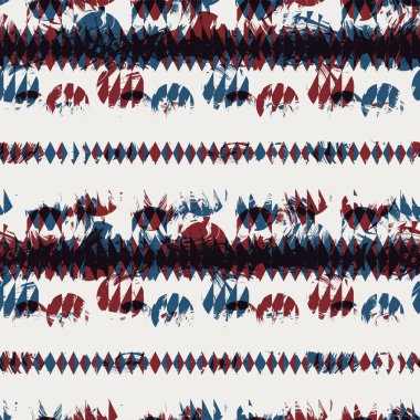 Kırmızı mavi siyah beyaz, kusursuz jeo deseni.