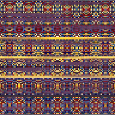 Kusursuz Kilim Halı Meydanı Piksel Desenli Yazdırma