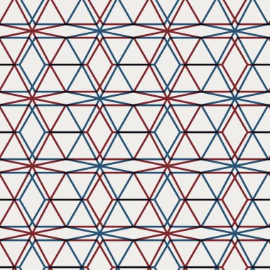 Kırmızı mavi siyah beyaz, kusursuz jeo deseni.