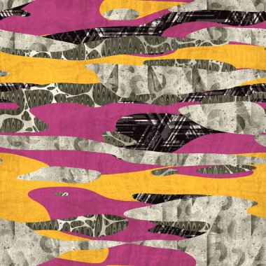 Kamuflaj şekillerindeki kusursuz kolaj canlı montaj