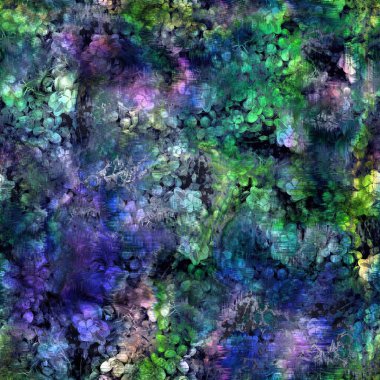 Çiçek kaplamalı kusursuz soyut renk damlaları