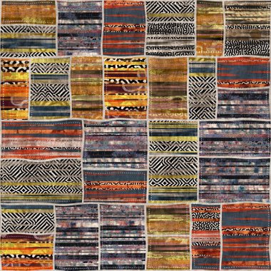 Kusursuz yama işçiliği karışık yorgan deseni baskısı