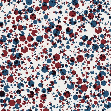 Kırmızı mavi siyah beyaz, kusursuz jeo deseni.