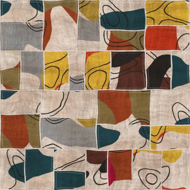 Kusursuz yama işçiliği karışık yorgan deseni baskısı