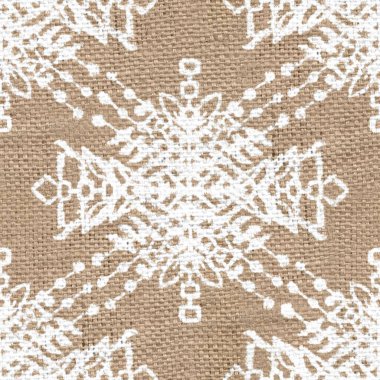 Beyaz boya desenli kusursuz çuval bezi.