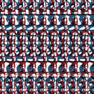 Kırmızı mavi beyaz ile kusursuz soyut desen